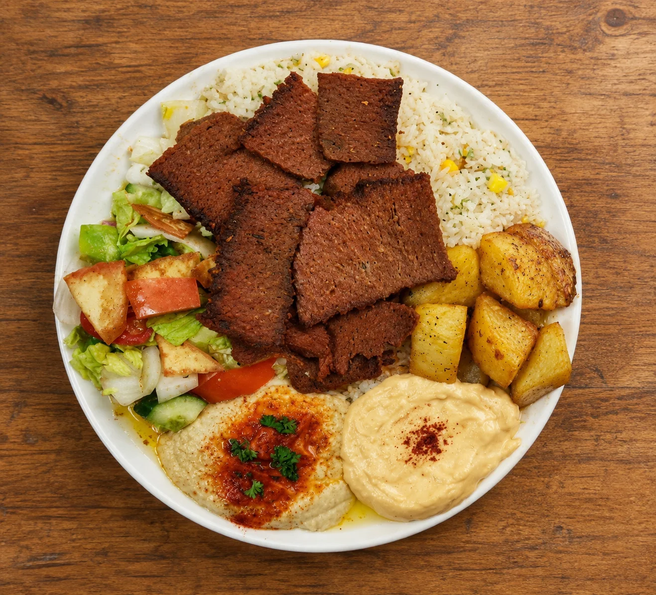 Beef shawarma platter at Shawarma Grill, Airdrie, Alberta